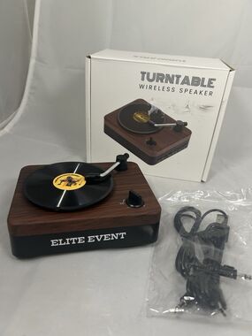 Turntable Wireless Speaker Bluetooth Record Turns While Playing